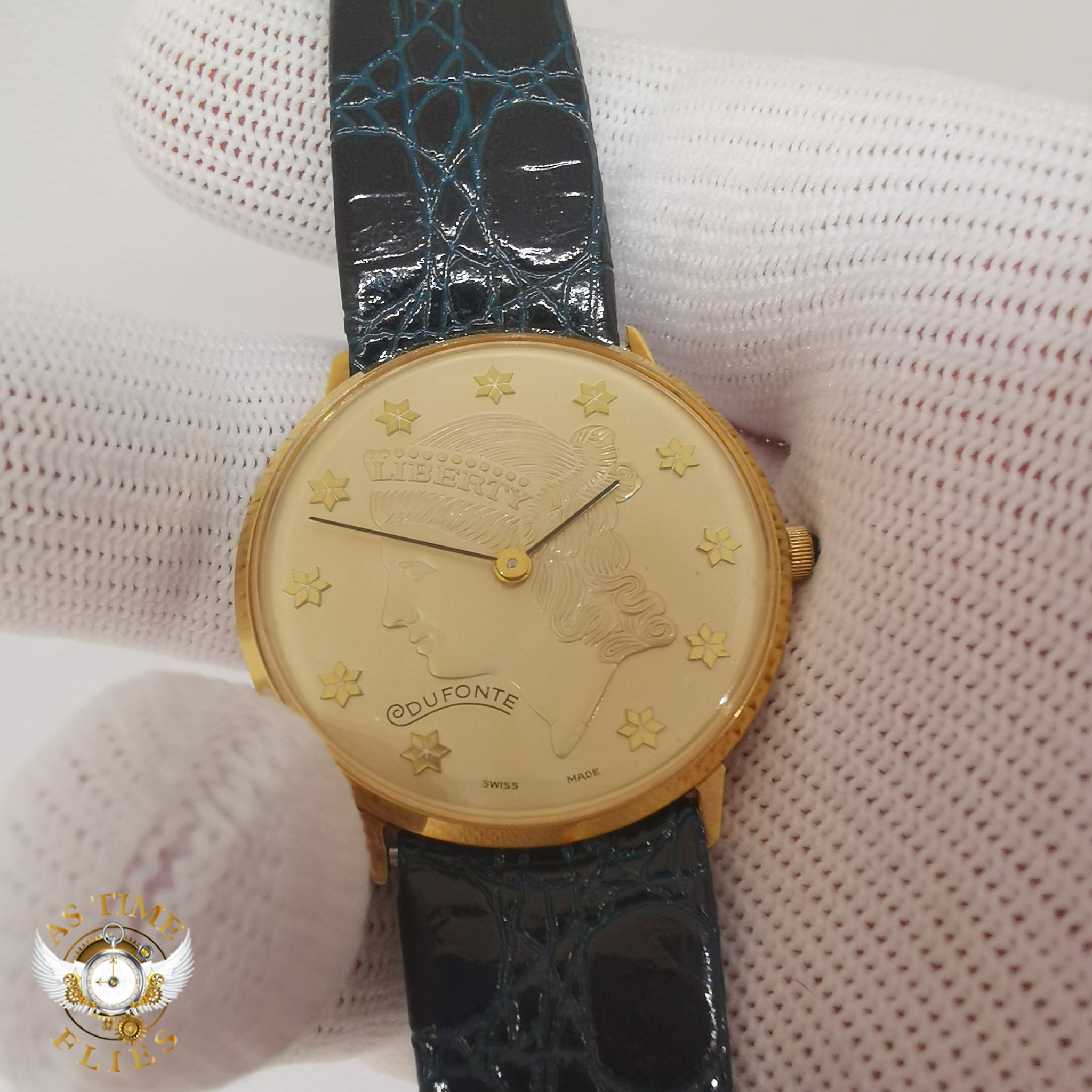 Vintage Tressa Swiss 17J Gold Plated Womens Liberty Coin Watch | eBay