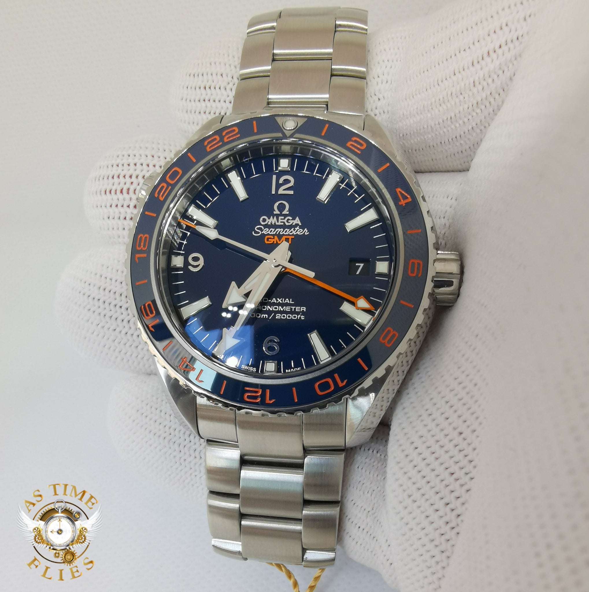 Omega Planet Ocean GMT "Good Planet" Ref. 232.30.44.22.03.001 BNIB box/papers/stickered